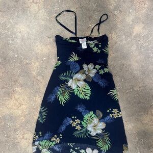 Floral Print Navy Dress